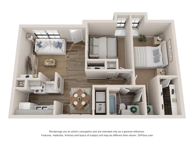 2 Bed 1 Bath Renovated 900 sq ft 2408 floor plan